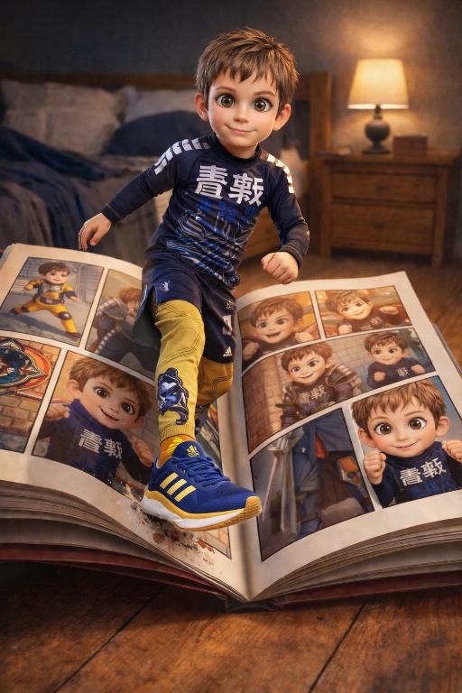 Comics bjj boy superhero  AI effects generated image