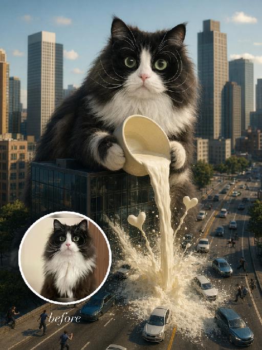 Milk Splash AI effects generated image