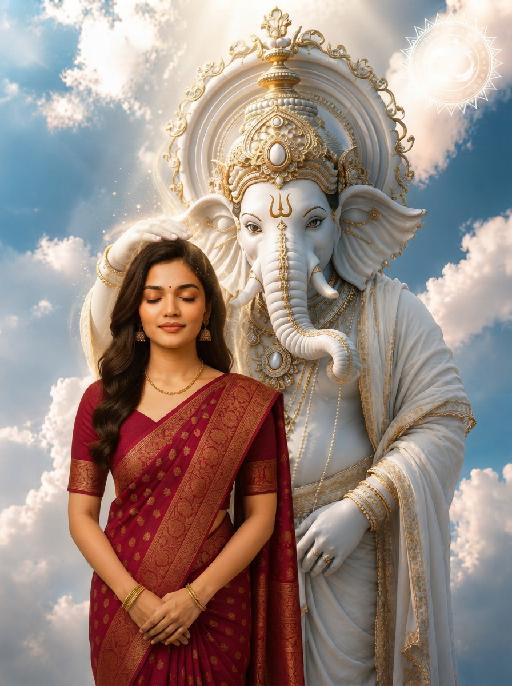 Ganesha Blessing AI effects generated image