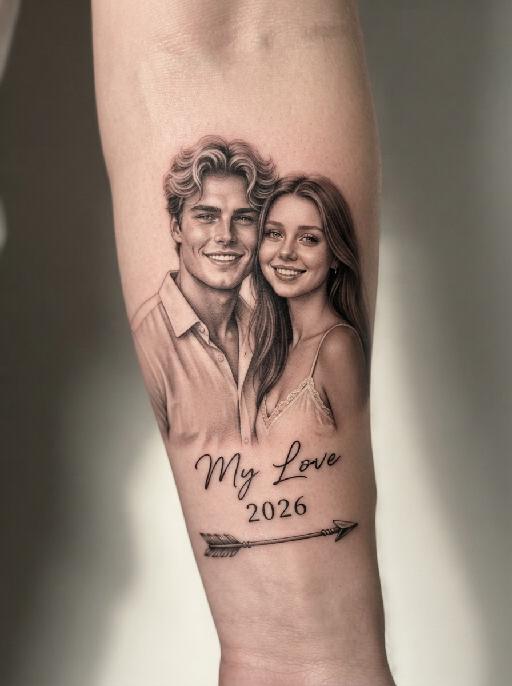 Couple Tattoo AI effects generated image