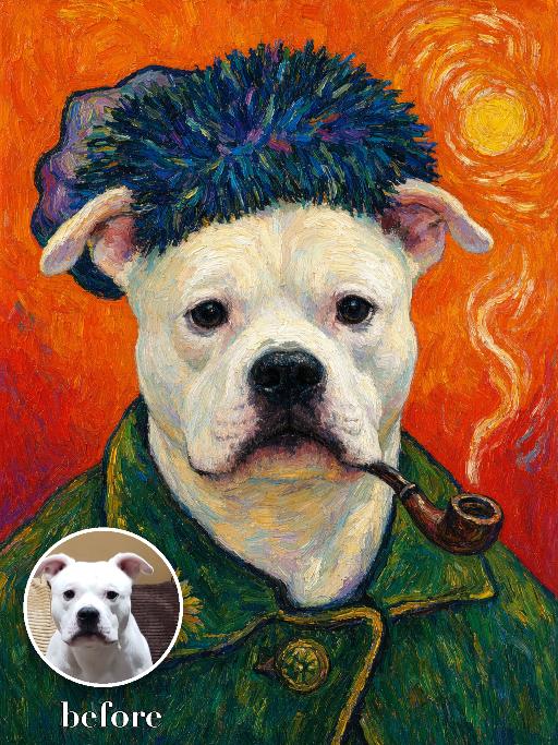 Sunflower Artist Portrait AI effects generated image