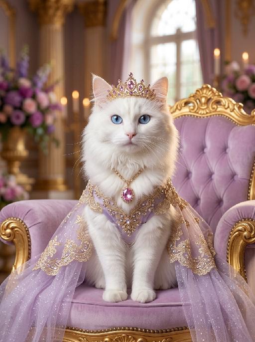 Cat Queen AI effects generated image