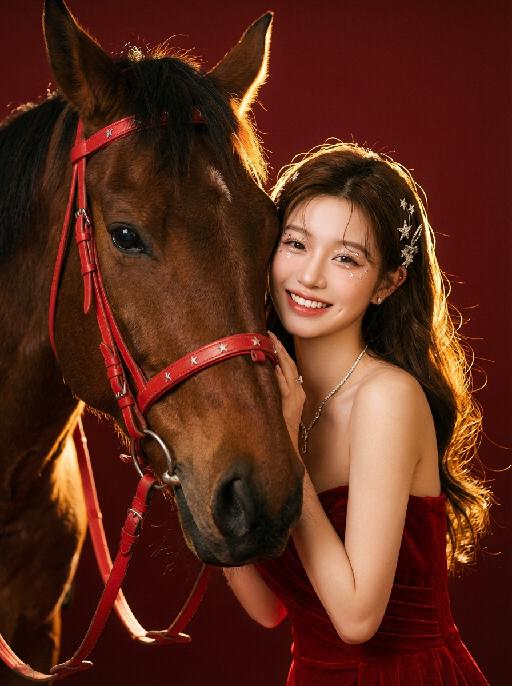 Red Horse AI effects generated image