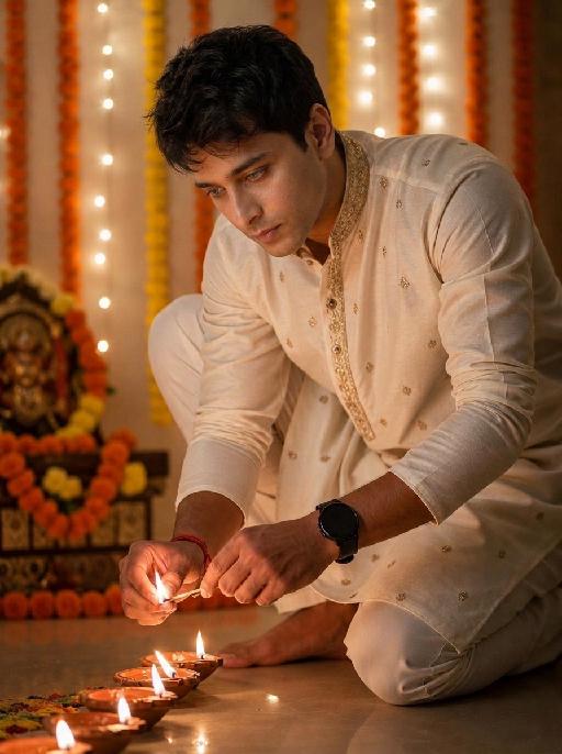 Diwali Lamp AI effects generated image