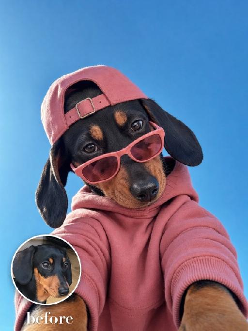 Pink Hoodie AI effects generated image