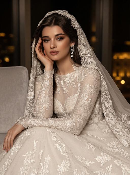 Midnight Bridal Romance AI effects generated image