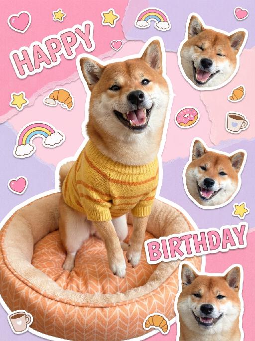 Sticker Bday AI effects generated image