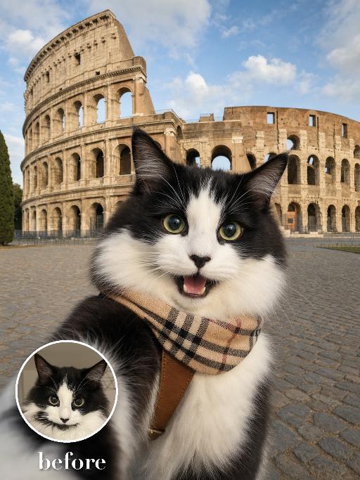 Colosseum Selfie AI effects generated image