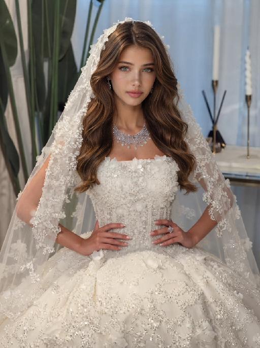 Floral Bridal Elegance AI effects generated image