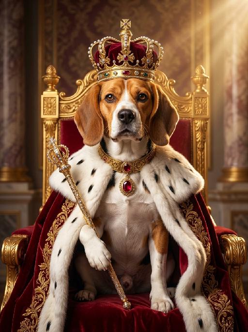 Dog King AI effects generated image