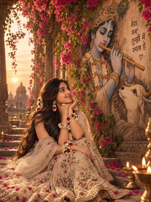 Krishna Flute AI effects generated image
