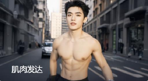 Muscling AI effects generated image
