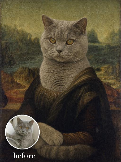 Mona Lisa Dog AI effects generated image