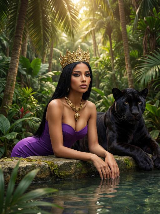Jungle Queen AI effects generated image
