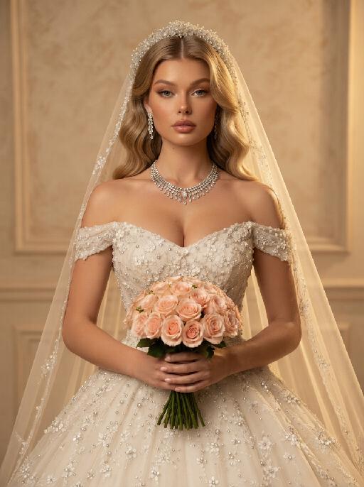 Blush Royal Bride AI effects generated image