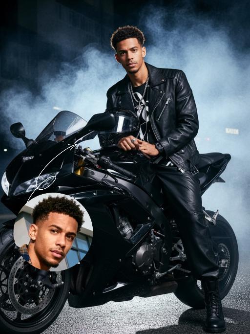 Motorcycle Boy AI effects generated image