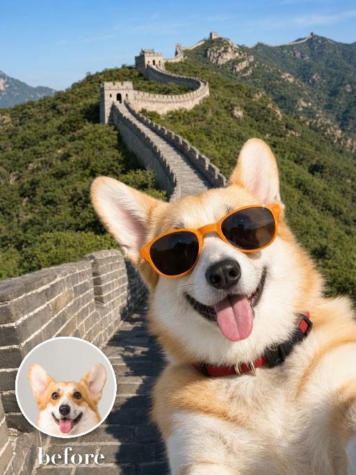 Great Wall Selfie AI effects generated image