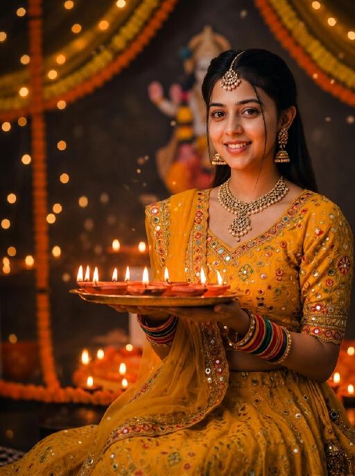 Diwali Beauty AI effects generated image
