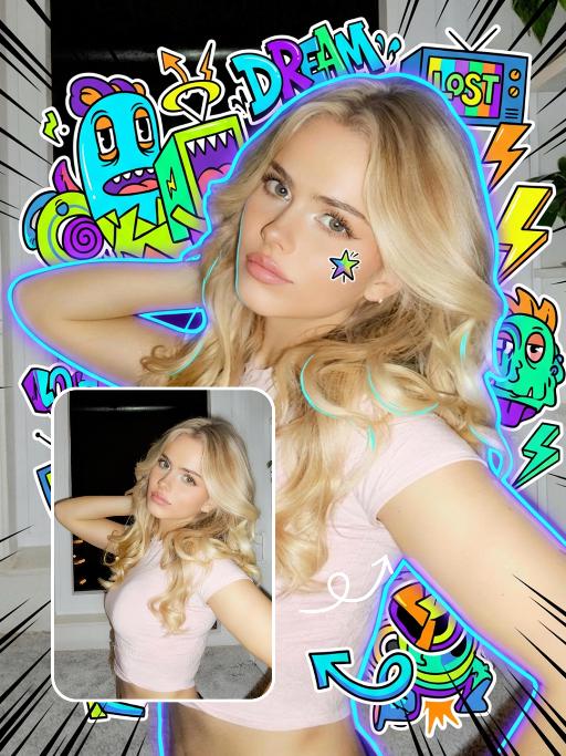 Trendy Stickers AI effects generated image