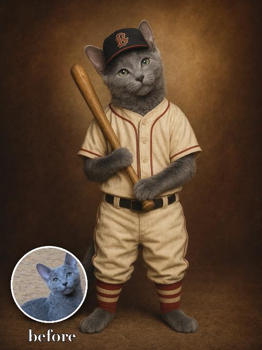 Vintage Baseball AI effects generated image