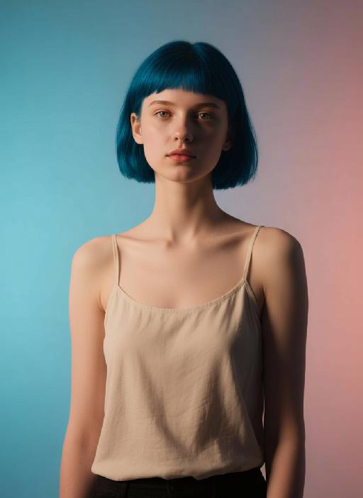 Blue Hair AI effects generated image