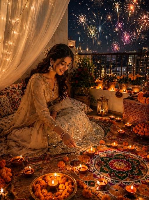 Festival Night AI effects generated image