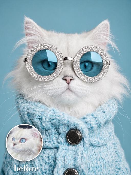 Jewel Glasses AI effects generated image
