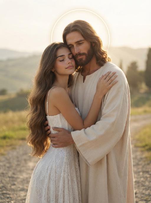 Jesus Embrace AI effects generated image