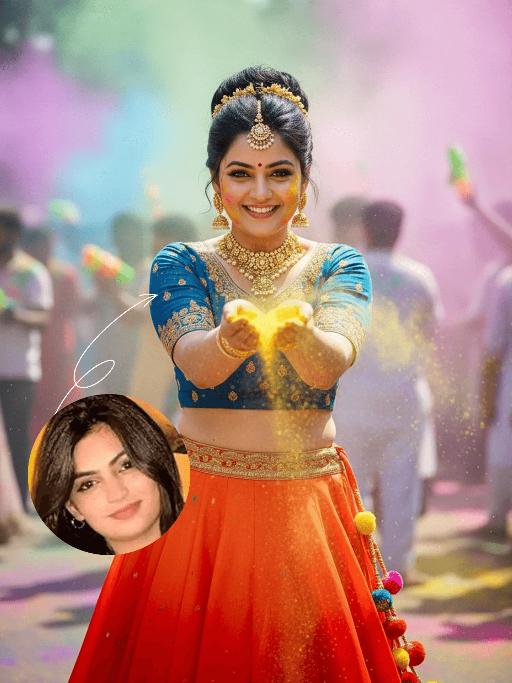 Holi Festival AI effects generated image