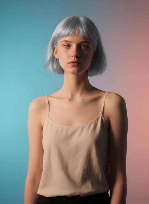 Silver Hair AI effects generated image