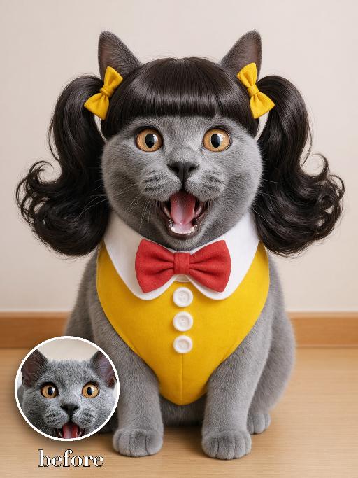 Pigtail Doll AI effects generated image