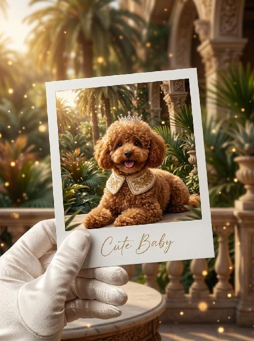 Pet Polaroid AI effects generated image
