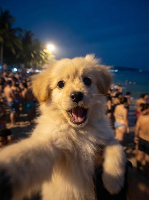 Night Selfie AI effects generated image