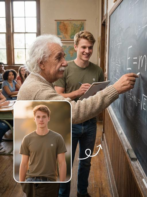 With Einstein AI effects generated image