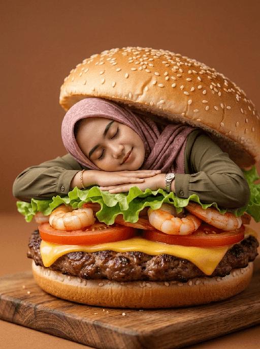 Burger Nap AI effects generated image