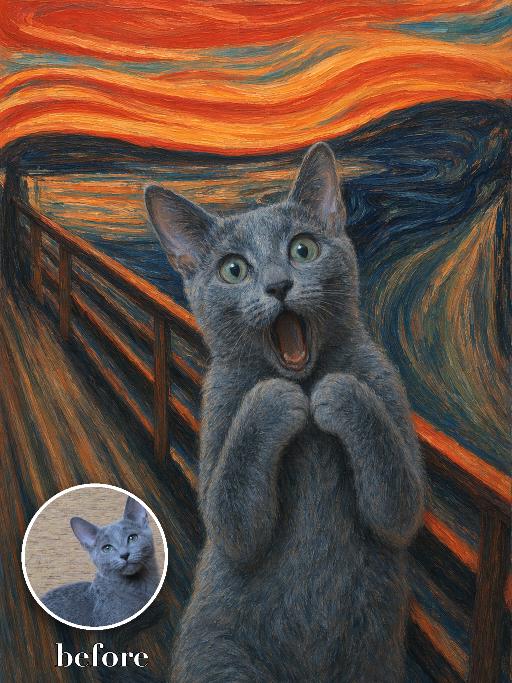 Expressionist Bridge Pet AI effects generated image