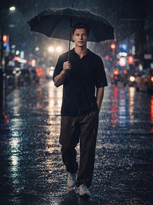 Midnight Umbrella AI effects generated image