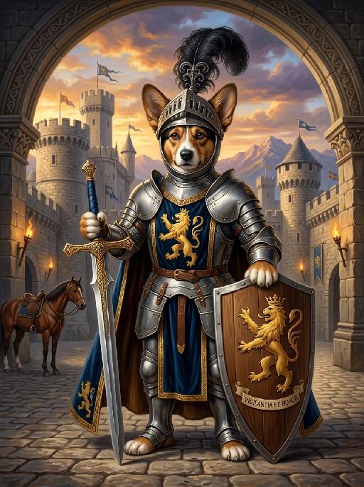 Knight Hero AI effects generated image