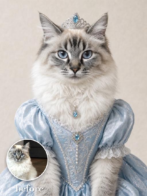 Blue Princess AI effects generated image