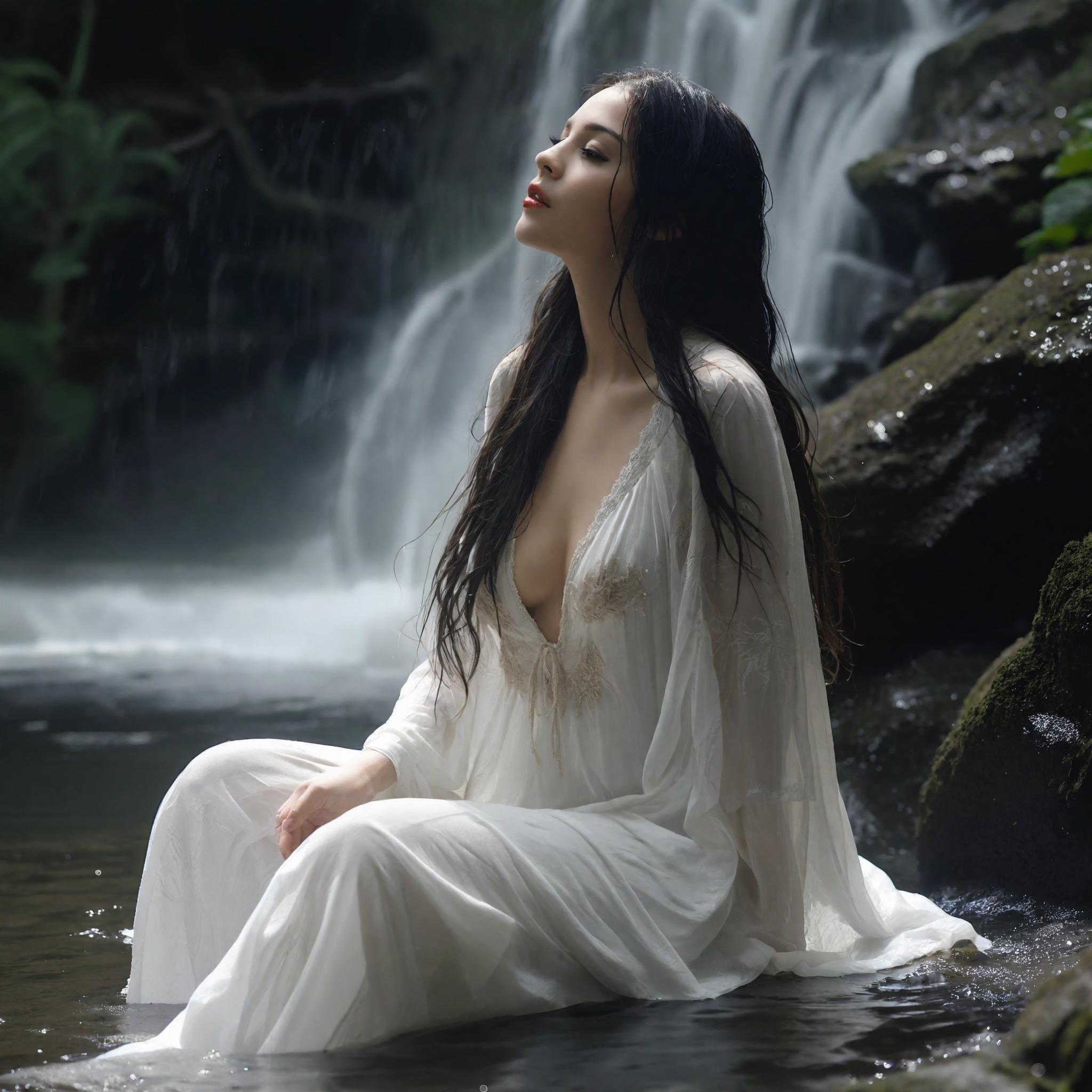 AI-Generated Photorealistic Fantasy Art with Waterfall | vivago.ai