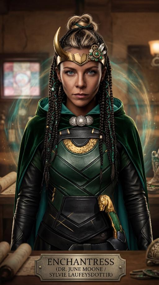 June Lushton a.k.a. Enchantress (New Earth ) (2) AI effects generated image