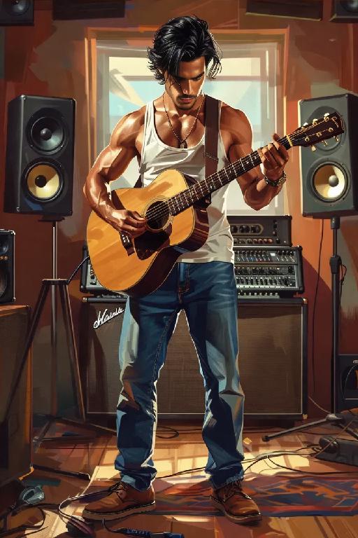 a musician AI effects generated image