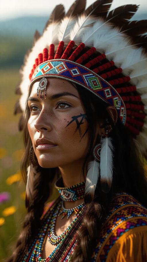 Native American Woman  AI effects generated image