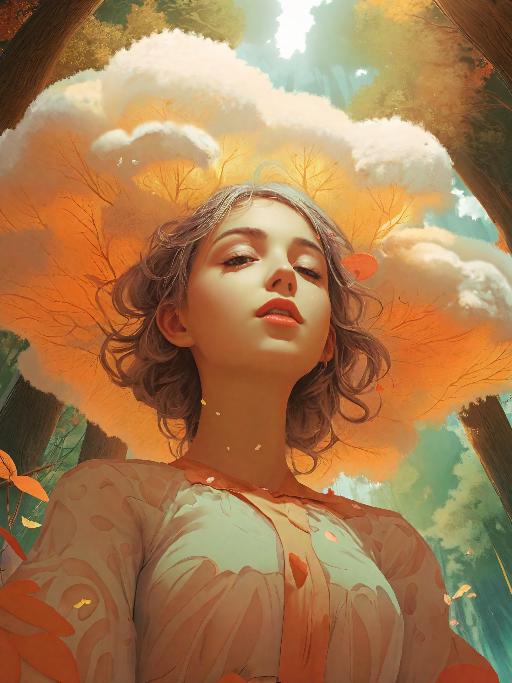 cloud hair AI effects generated image