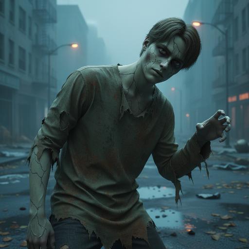 The Cracked Zombie AI effects generated image