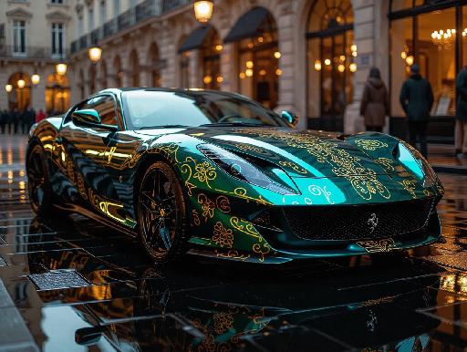 Ferrari car AI effects generated image