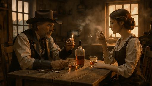 Cigarettes and Whisky AI effects generated image