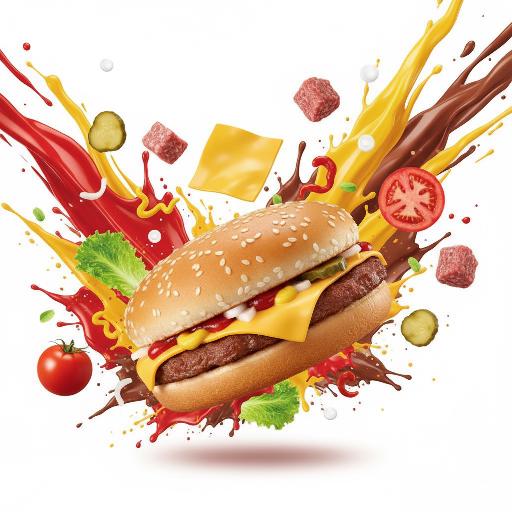 Food explosion AI effects generated image