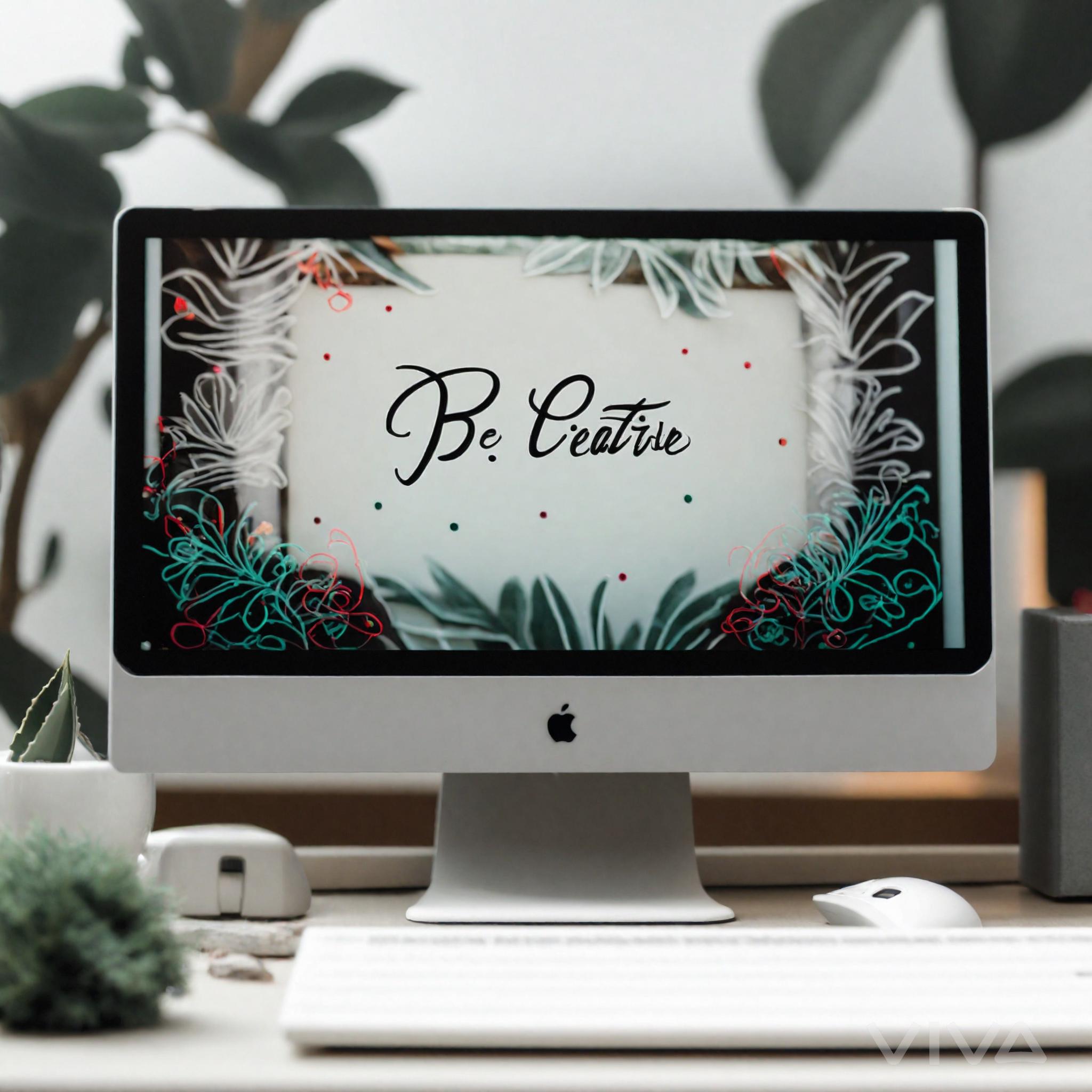 AI-Generated Creative Workspace, Festive Computer Wallpaper ...