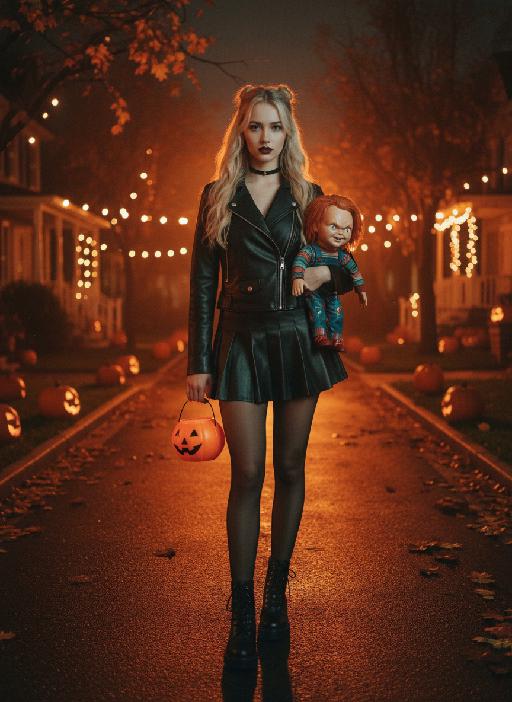 Pumpkin Street AI effects generated image